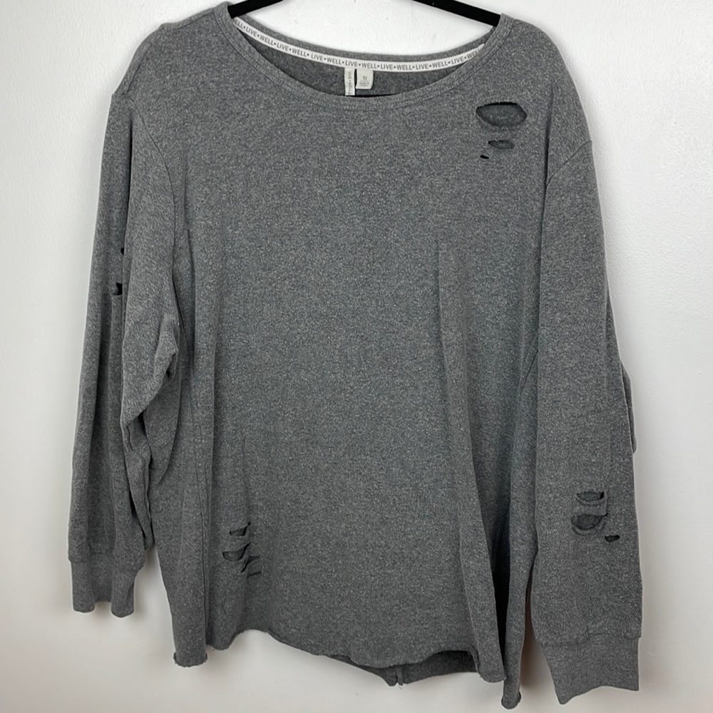 Live ❤️Well❤️Lounge Long Sleeve Top Size 1X Color Grey